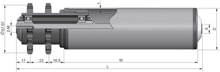 ML2224型 塑鋼雙鏈輥筒 內螺紋式